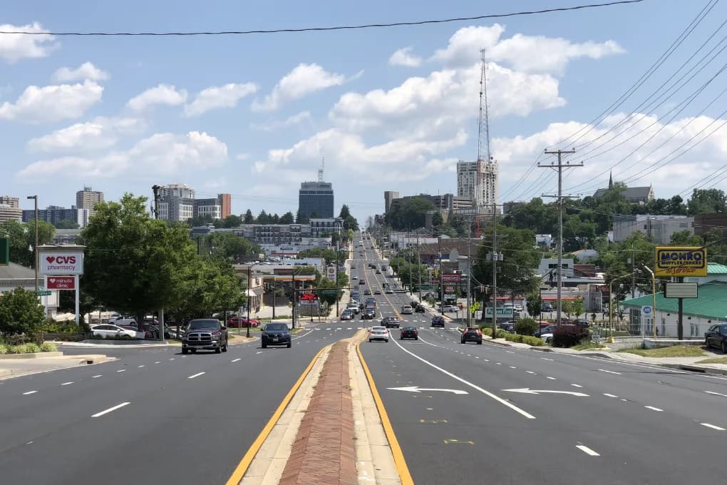 Street view of Towson, MD.